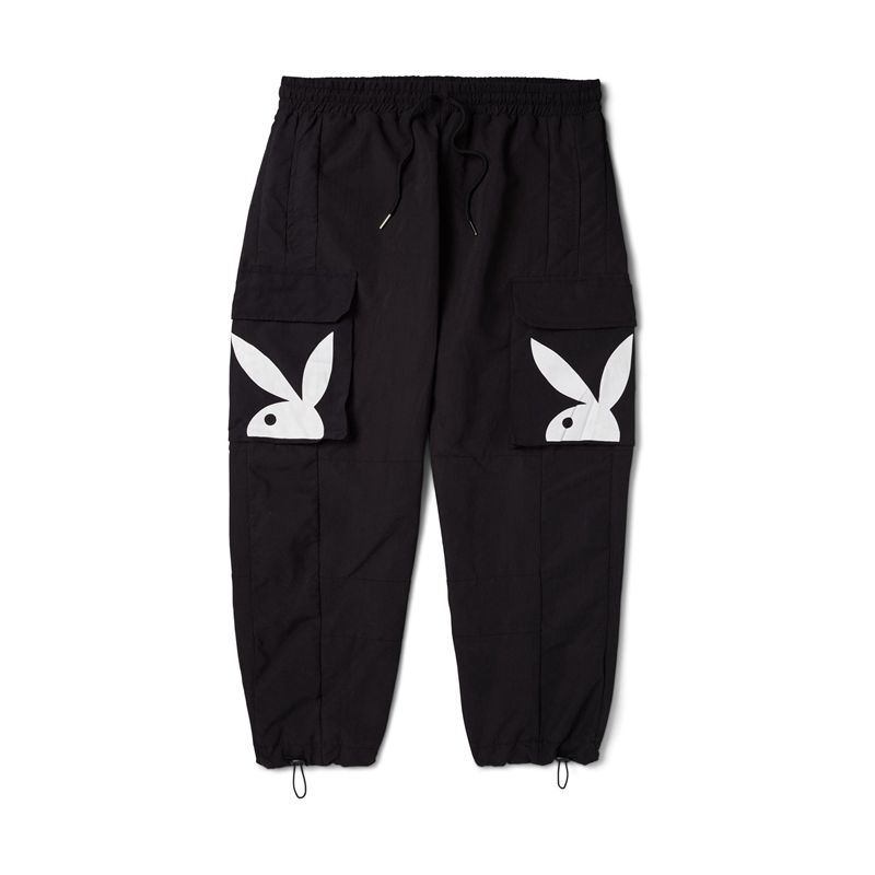 Pantaloni Barbati Playboy Windbreakers Negrii | PLXB-52918