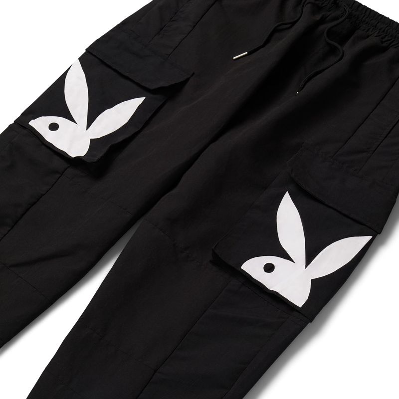 Pantaloni Barbati Playboy Windbreakers Negrii | PLXB-52918