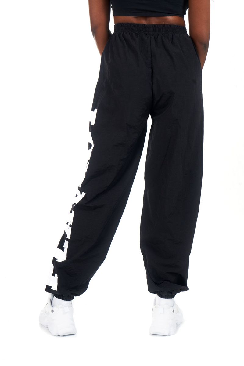 Pantaloni Dama Playboy Active Nailon Joggers Negrii | MEWZ-50237