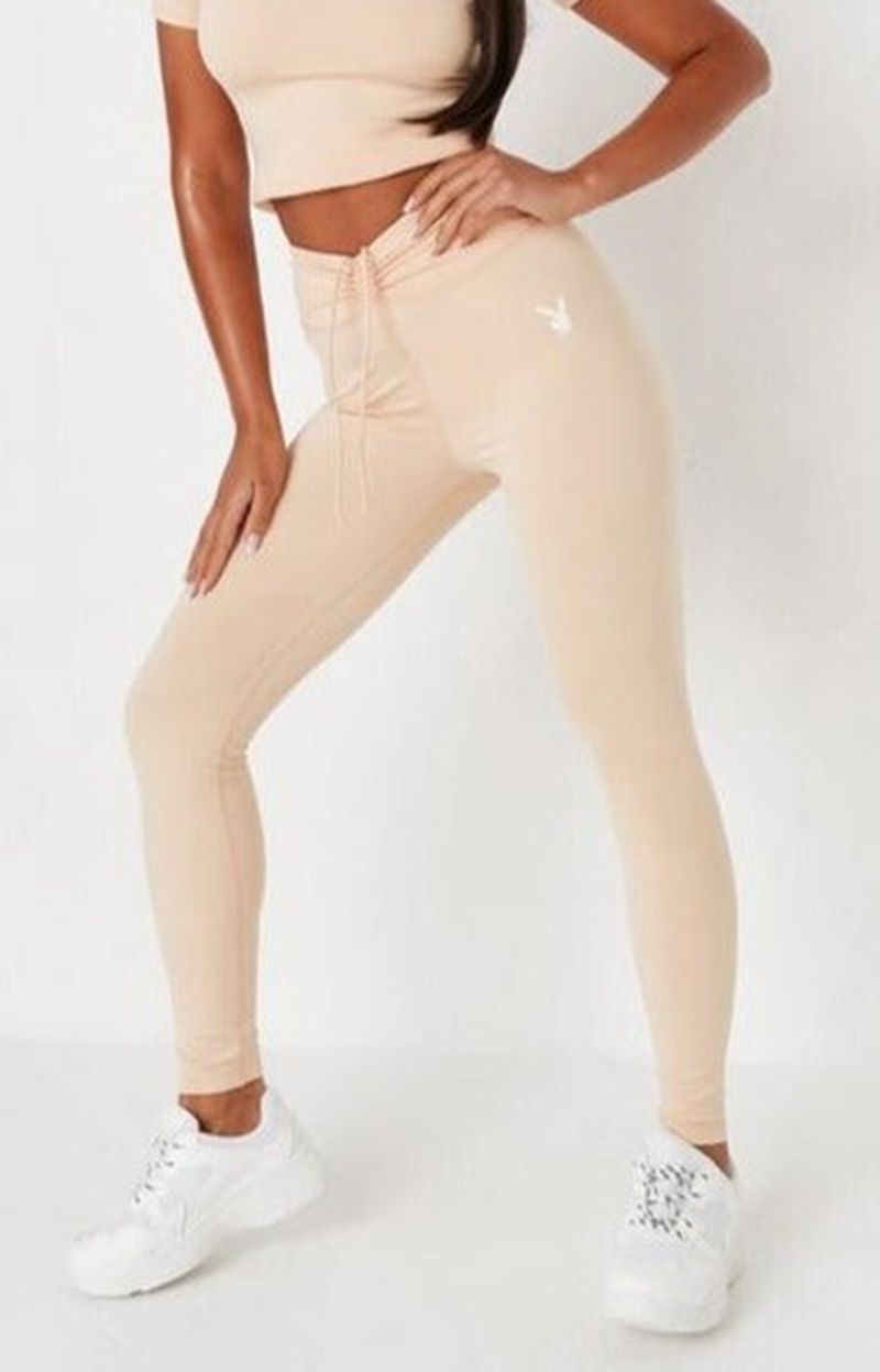 Pantaloni Dama Playboy Active Ruched Waistband Leggings Gri | GNAC-94186