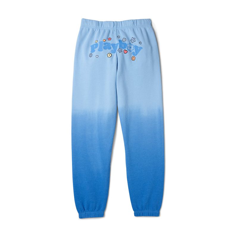 Pantaloni Dama Playboy Camp Clasici Sweat Albastri | JIYP-43169