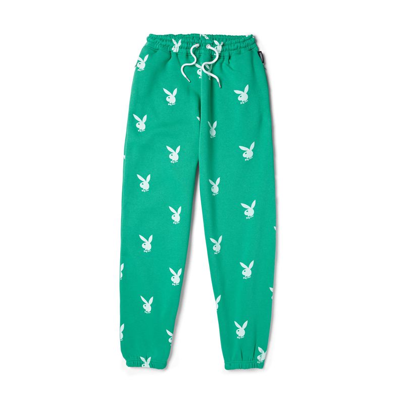 Pantaloni Dama Playboy Green Bunny Joggers Verzi | PWOY-74629