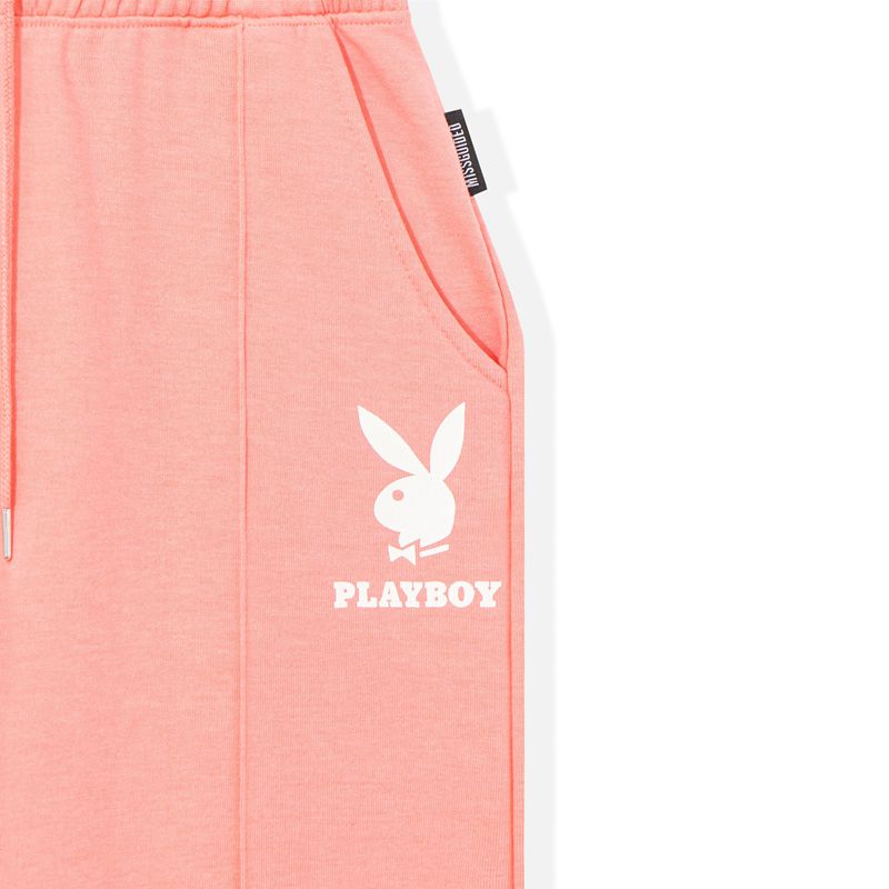 Pantaloni Dama Playboy Logo Sweats Albastri Deschis | JIPX-41576