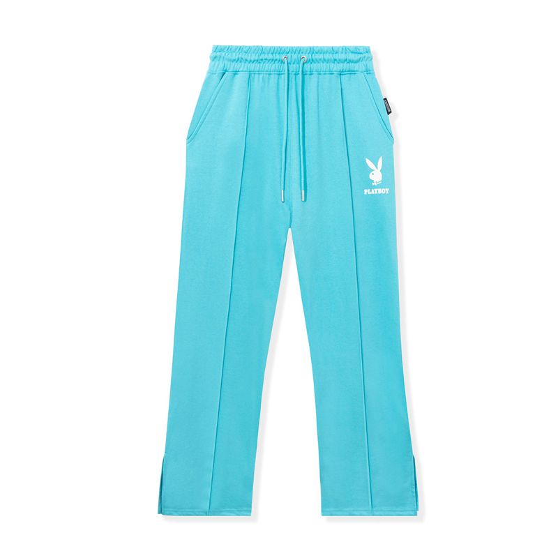 Pantaloni Dama Playboy Logo Sweats Albastri Deschis | JIPX-41576