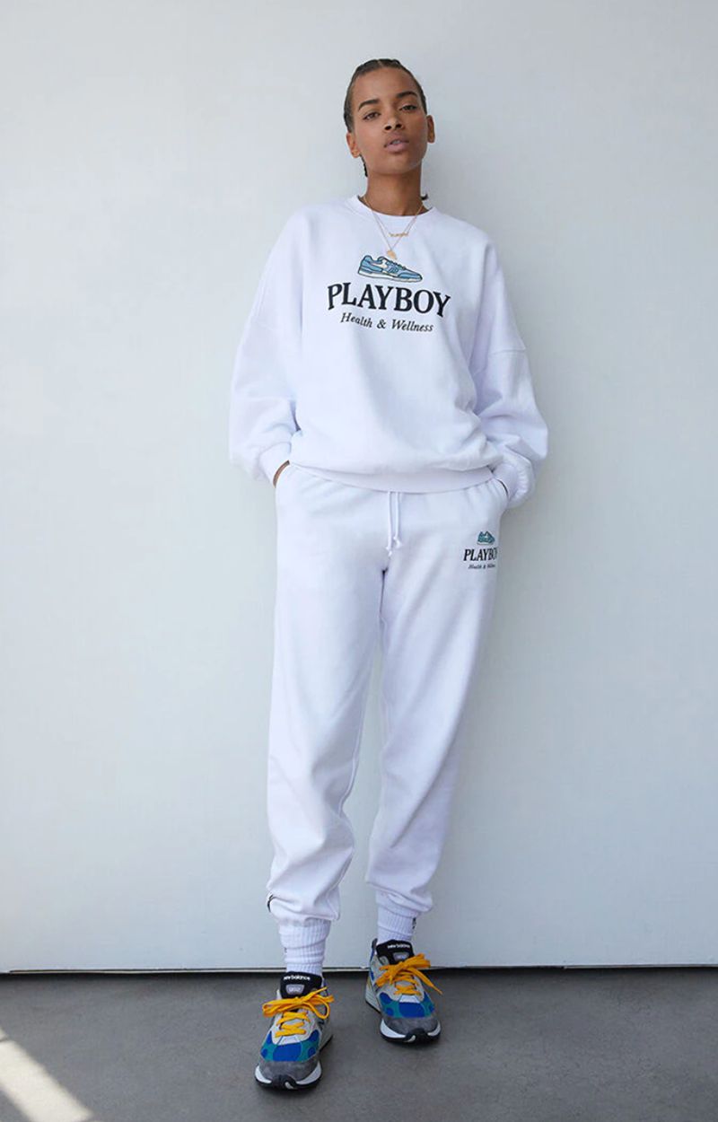 Pantaloni Dama Playboy Oversized Sweats Albi | AHBV-83697