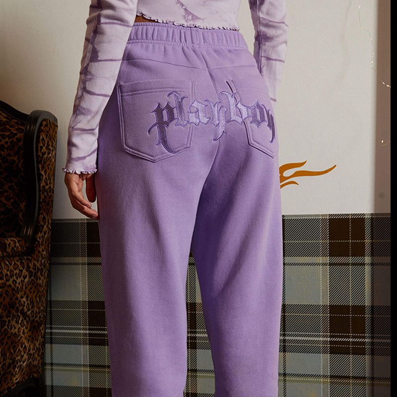 Pantaloni Dama Playboy Purple Masthead Sweat Violet | YIVD-37065