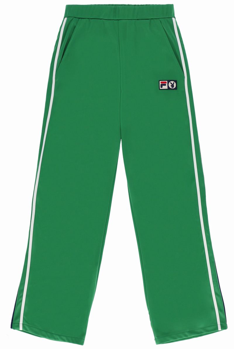 Pantaloni Dama Playboy X Fila Mardi Track Verzi | ZHCS-18356