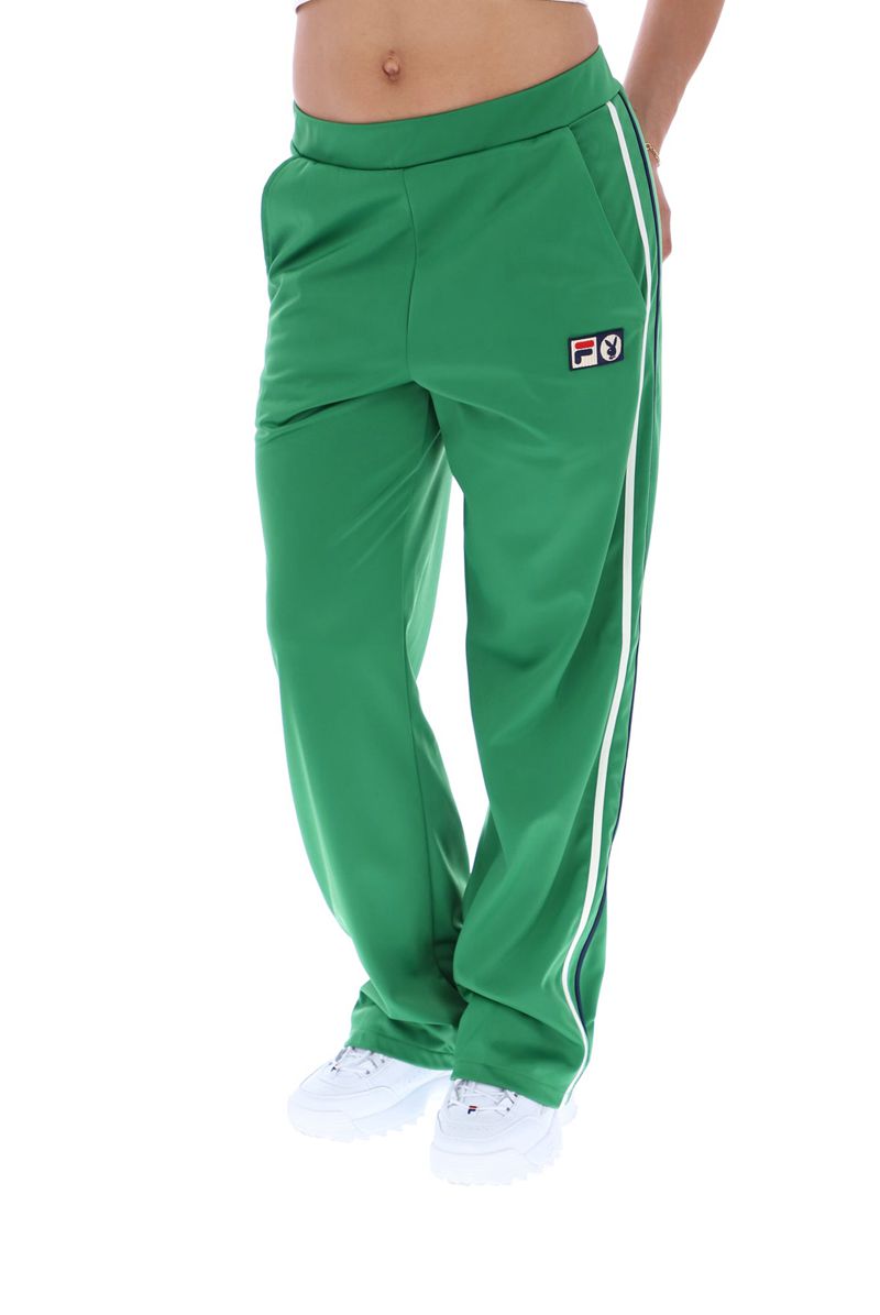 Pantaloni Dama Playboy X Fila Mardi Track Verzi | ZHCS-18356