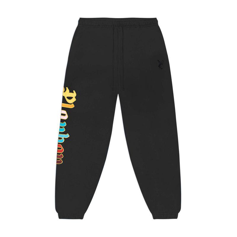 Pantaloni De Trening Barbati Playboy Amenities Negrii | OHGC-80241