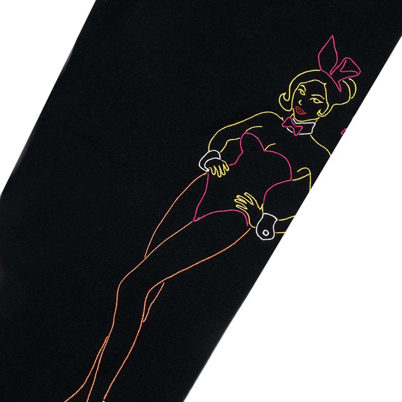 Pantaloni De Trening Barbati Playboy Bunny Outline Negrii | FZPT-48973