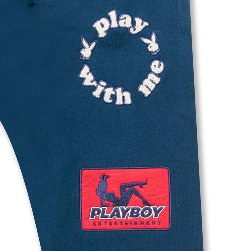 Pantaloni De Trening Barbati Playboy Championship Sweatpant Bleumarin | BFPL-32047