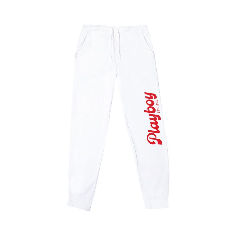 Pantaloni De Trening Barbati Playboy Desperado American Icon Jogger Albi | HGNX-21546