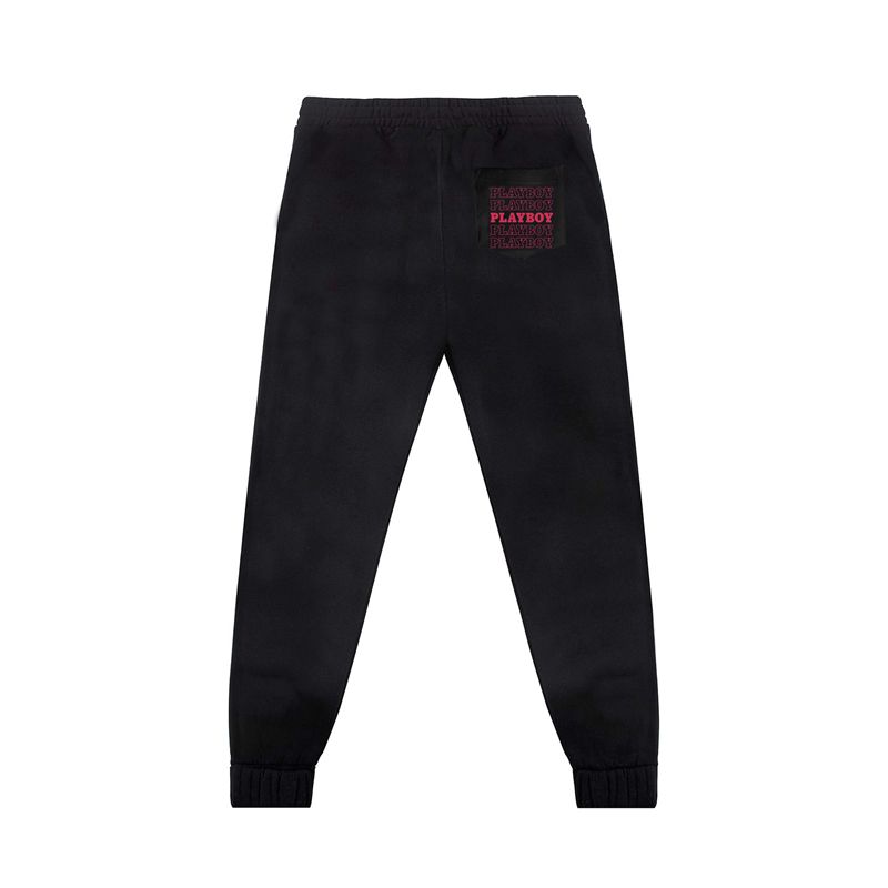 Pantaloni De Trening Barbati Playboy Masthead Negrii Rosii | PYIZ-07149