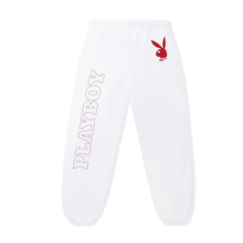 Pantaloni De Trening Barbati Playboy Masthead Washed Albi Rosii | SQUT-07316