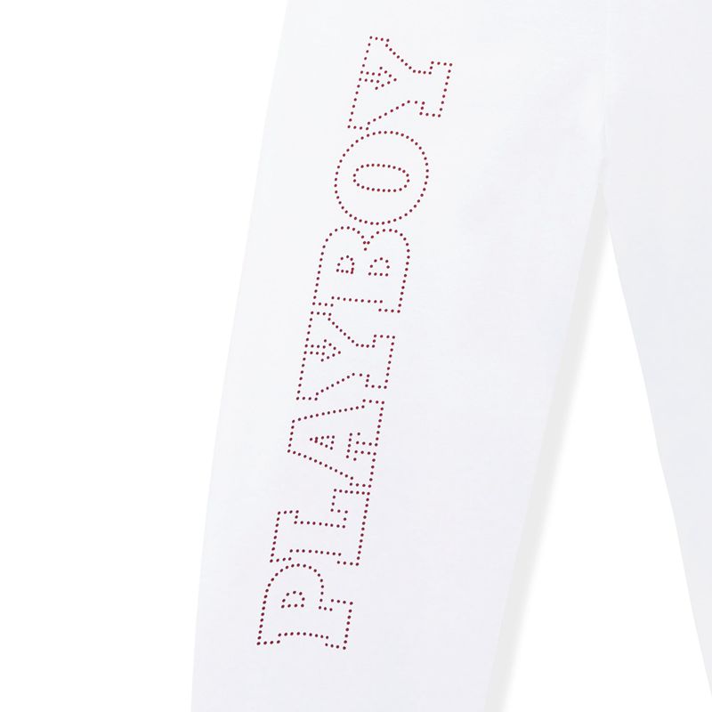 Pantaloni De Trening Barbati Playboy Masthead Washed Albi Rosii | SQUT-07316