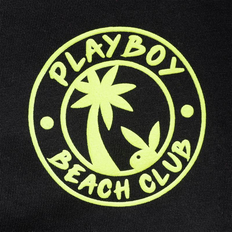 Pantaloni De Trening Barbati Playboy Neon Beach Club Jogger Negrii | FCGD-41865