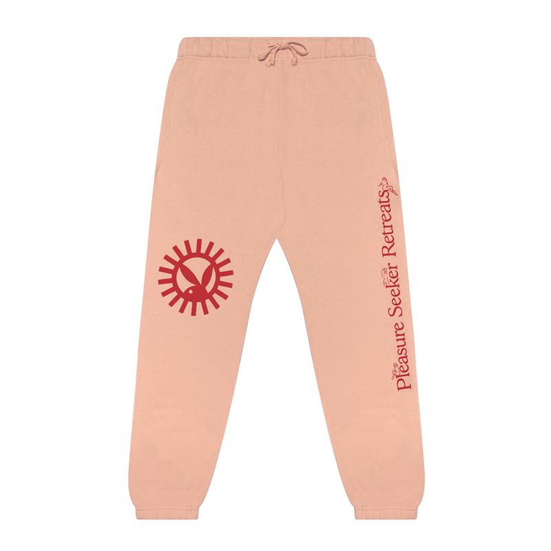 Pantaloni De Trening Barbati Playboy Sun Up Portocalii | RVMX-34982