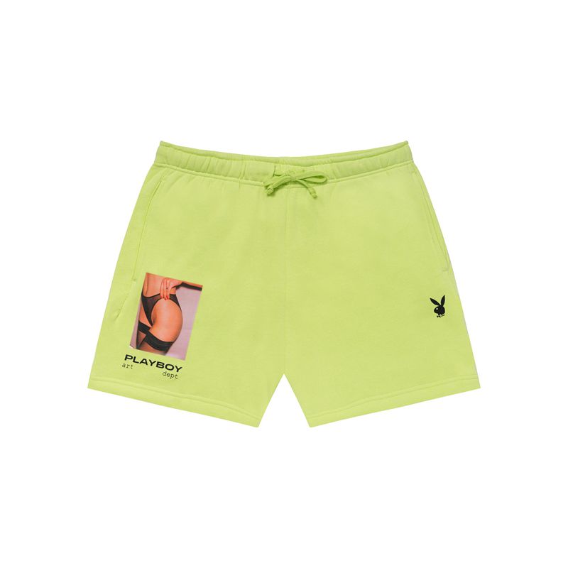 Pantaloni Scurti Barbati Playboy Invite Only Sweats Verzi | GNCI-32410