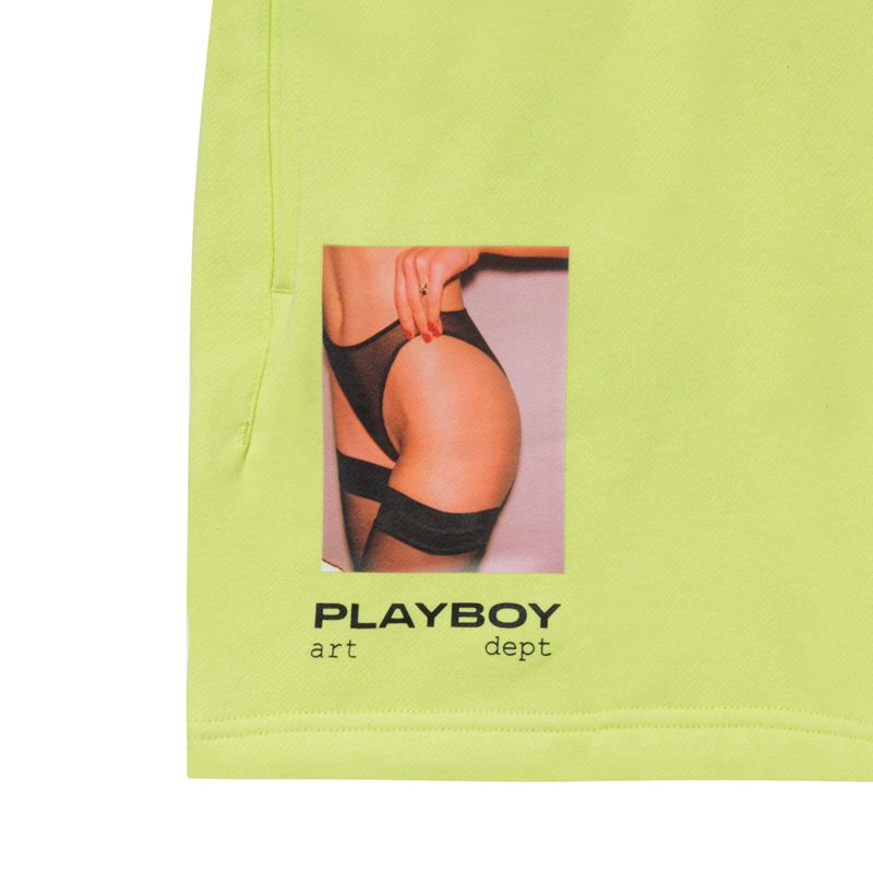 Pantaloni Scurti Barbati Playboy Invite Only Sweats Verzi | GNCI-32410