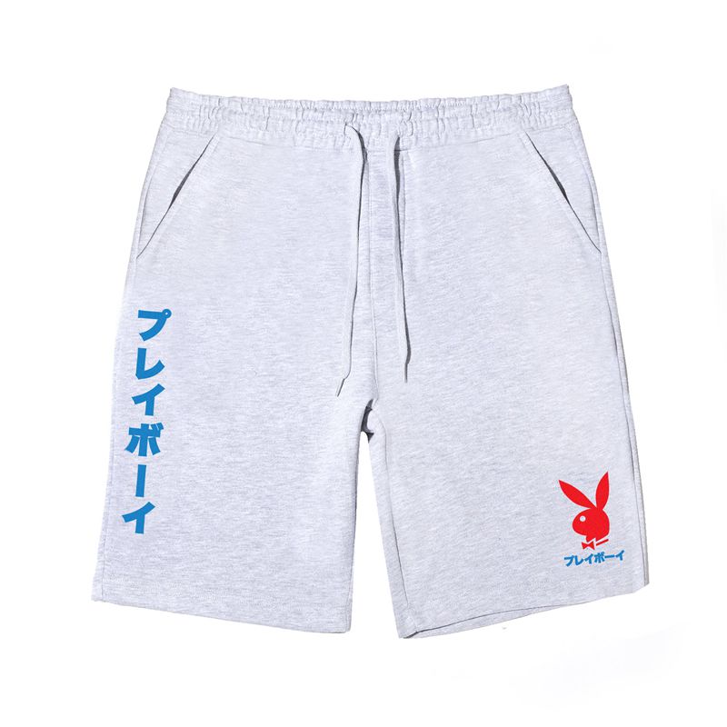 Pantaloni Scurti Barbati Playboy Japanese Rabbit Head Sweats Negrii | QPCS-35064