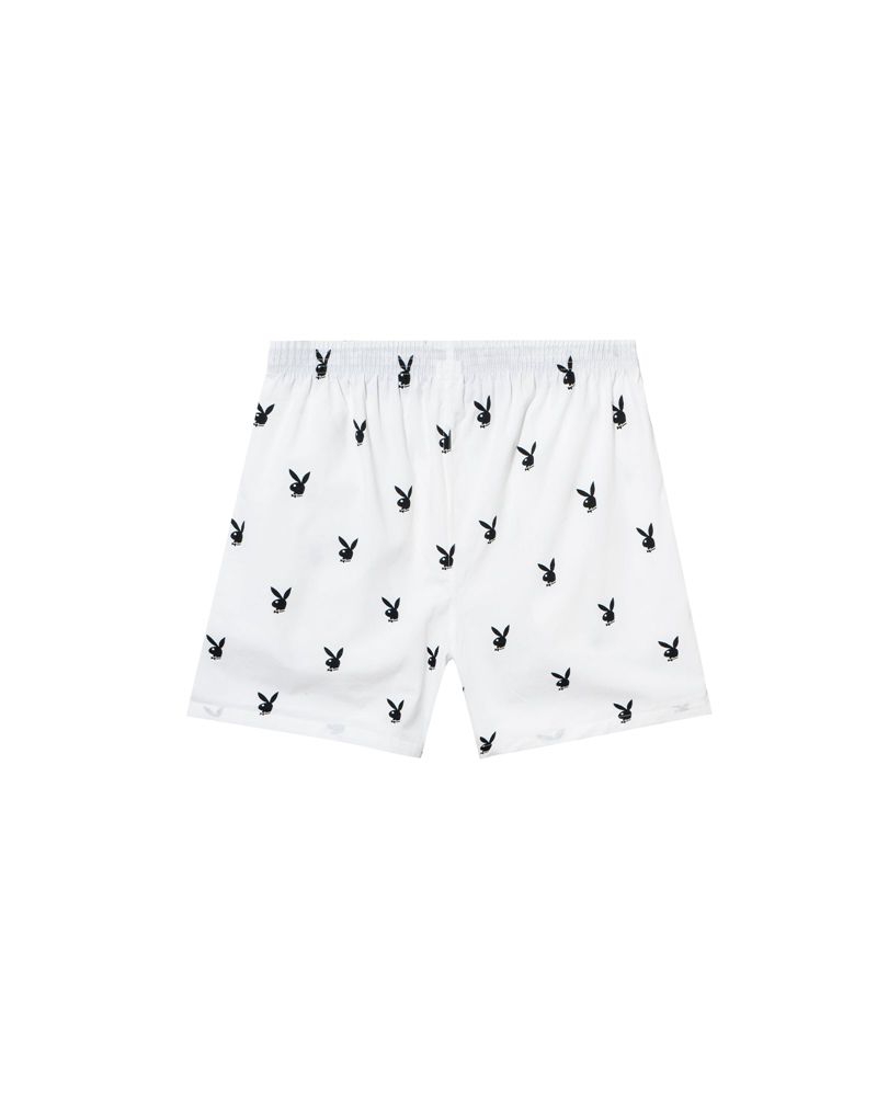 Pantaloni Scurti Barbati Playboy Repeating Rabbit Head Lounge Albastri | DHAP-73516