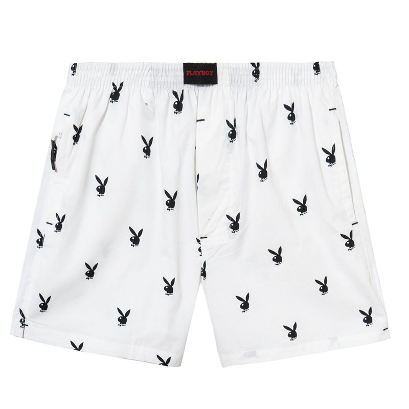 Pantaloni Scurti Barbati Playboy Repeating Rabbit Head Lounge Albastri | DHAP-73516