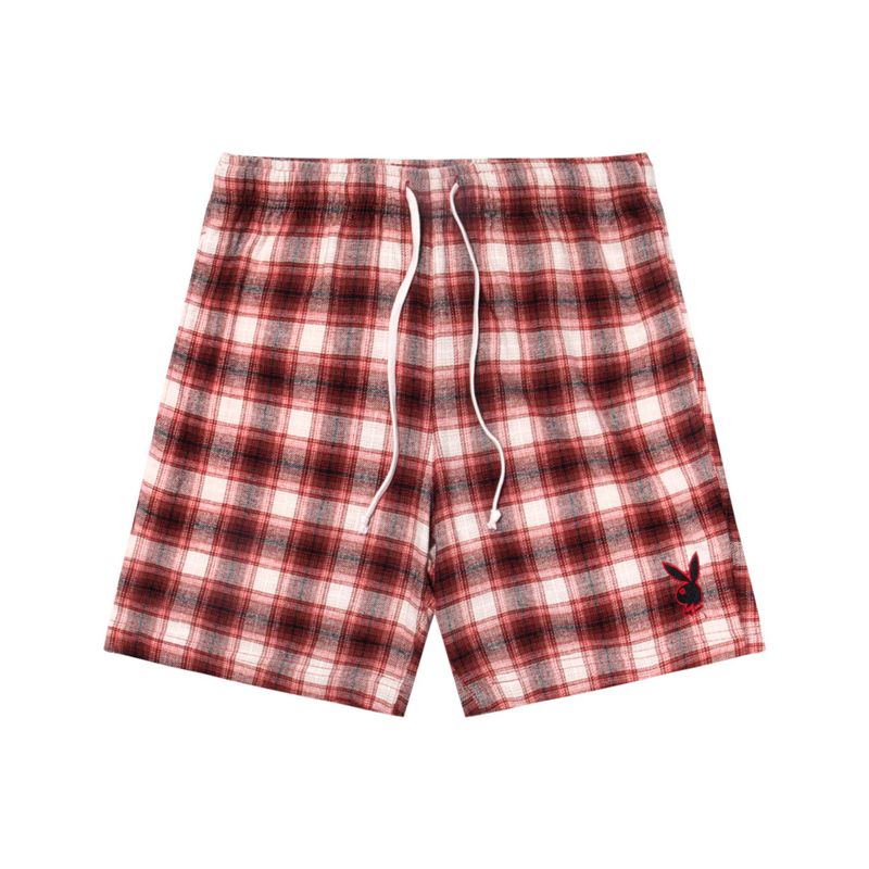 Pantaloni Scurti Barbati Playboy State Line Flannel Rosii | DHJQ-10743