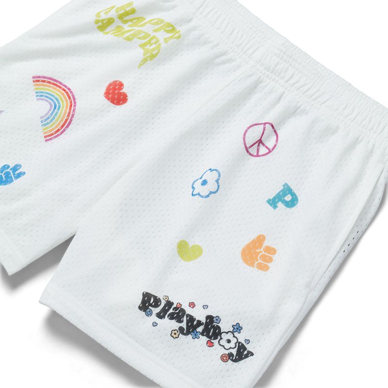 Pantaloni Scurti Dama Playboy Basketballs Albi | EGJM-03487