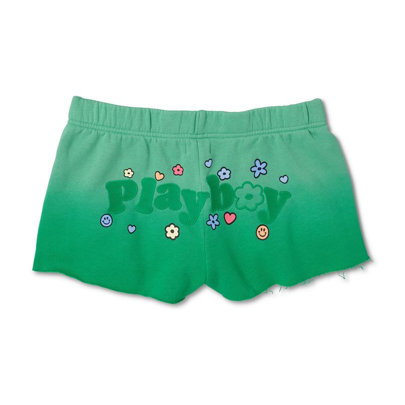 Pantaloni Scurti Dama Playboy Camp Mini Sweats Verzi | GYMP-07936