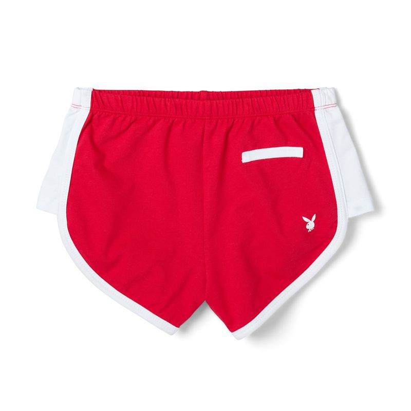 Pantaloni Scurti Dama Playboy Campouts Rosii Albi | FWBC-10897