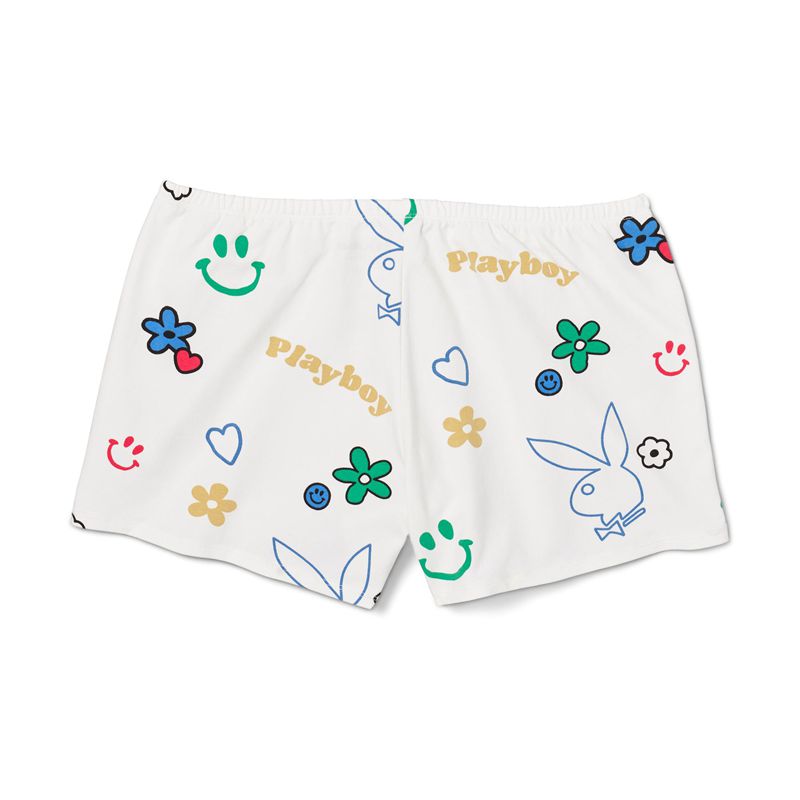 Pantaloni Scurti Dama Playboy Easys Albi Colorati | ESLK-36850