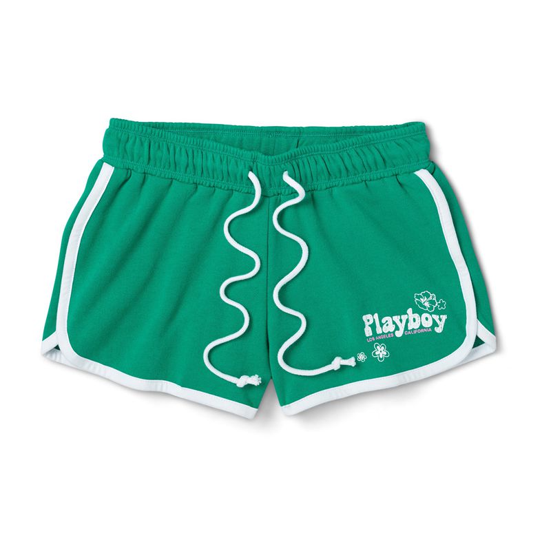 Pantaloni Scurti Dama Playboy Island Dolphins Albi Verzi | FUIC-13796