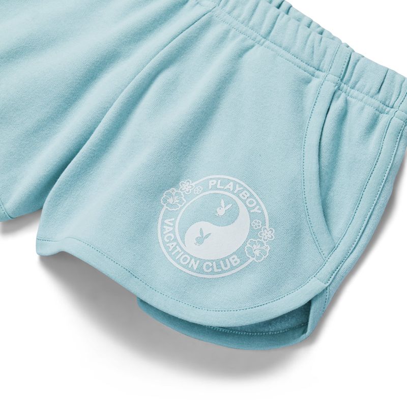 Pantaloni Scurti Dama Playboy Wipeout Dolphins Albastri | PHTZ-50268