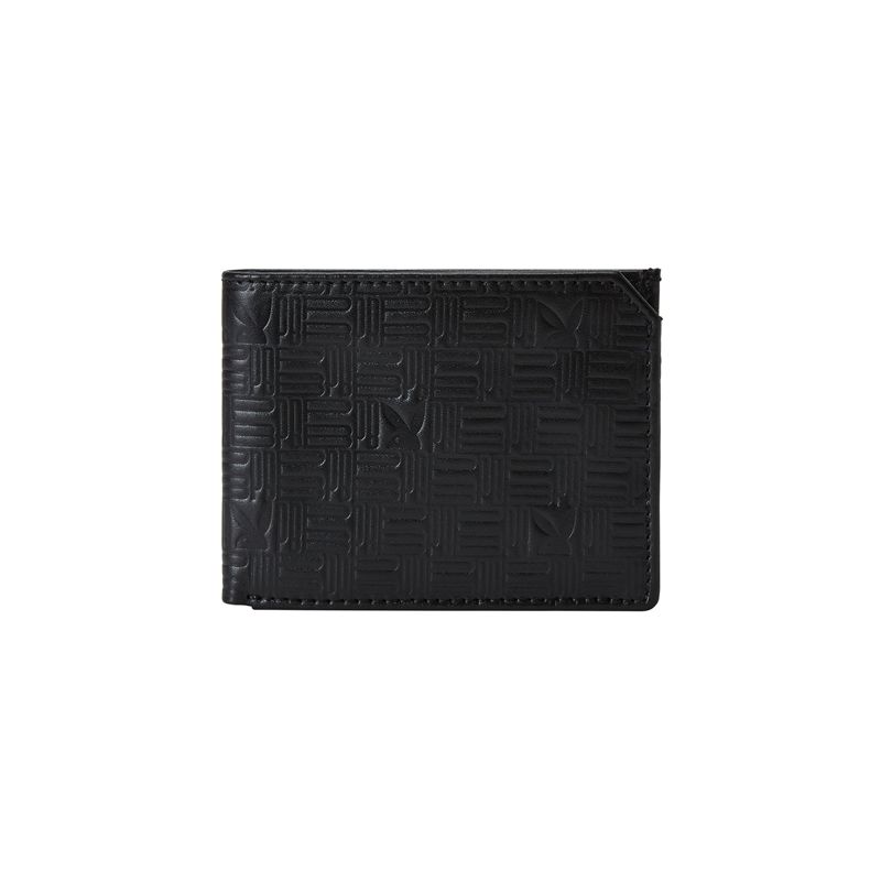 Portofel Barbati Playboy Embossed Slimfold Negrii | QKLI-25149