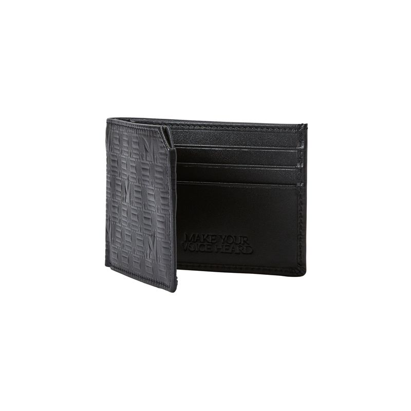 Portofel Barbati Playboy Embossed Slimfold Negrii | QKLI-25149