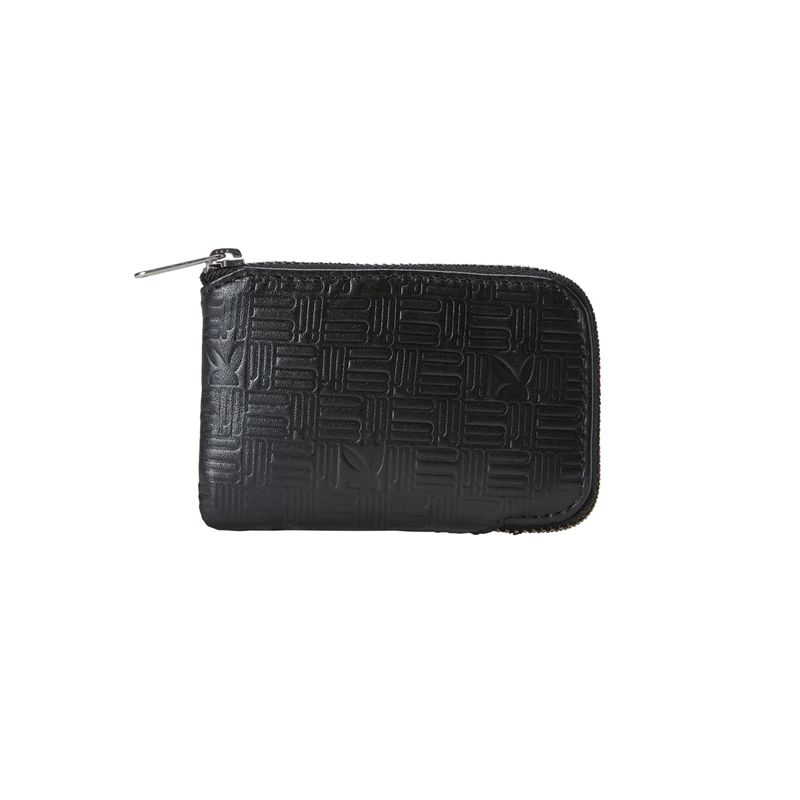 Portofel Barbati Playboy Embossed Zip Front Negrii | YIZN-05481