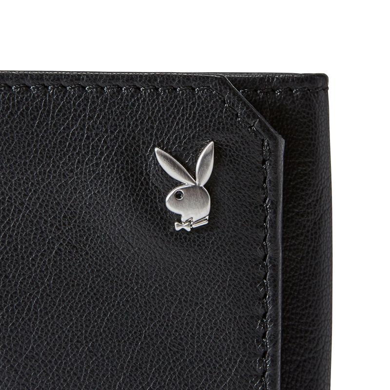 Portofel Barbati Playboy Milled Trifold Negrii | ILPM-08579