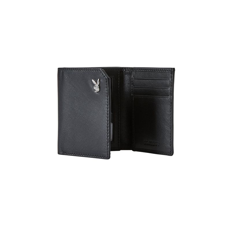 Portofel Barbati Playboy Milled Trifold Negrii | ILPM-08579