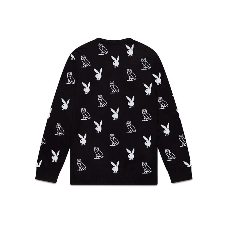 Pulovere Barbati Playboy X Ovo Intarsia Knit Rosii | LGOP-29310