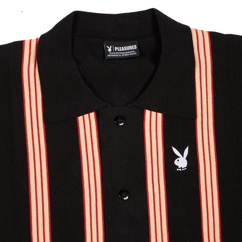 Pulovere Barbati Playboy X Pleasures Club Woven Cardigan Negrii Portocalii | GWAE-83179