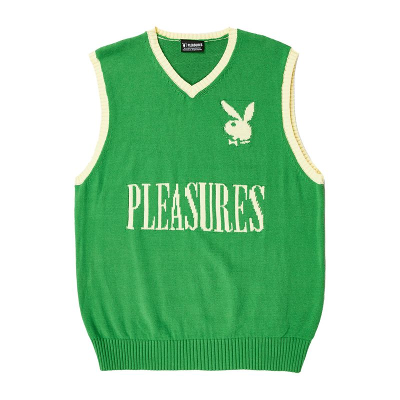 Pulovere Barbati Playboy X Pleasures Vintage Vest Verzi | OQGB-02571