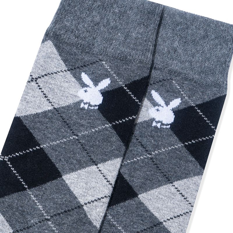 Sosete Barbati Playboy Argyle Rabbit Head Gri | NJWU-79583