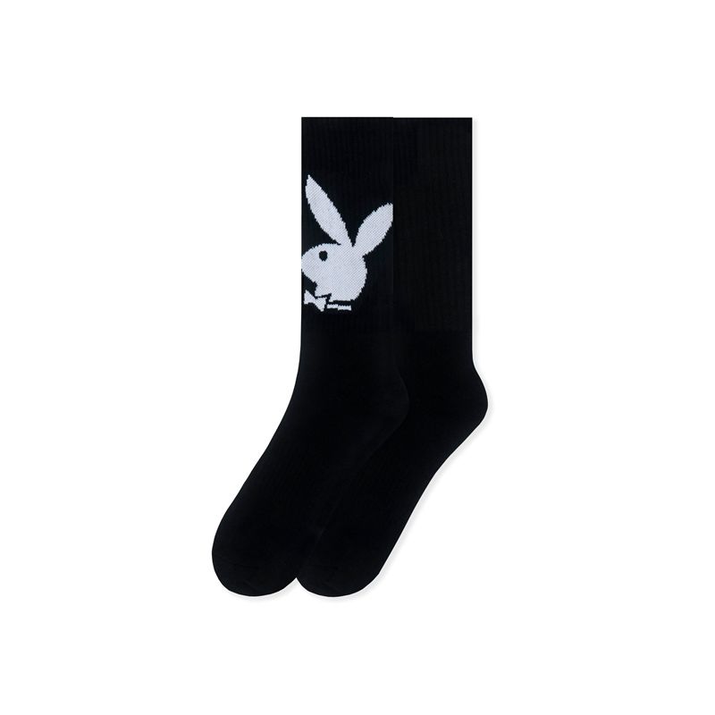 Sosete Barbati Playboy Bunny Crew Negrii | SVKZ-52038