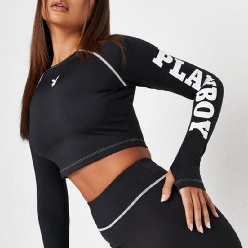 Tank Dama Playboy Active Long Sleeve Verzi | NLBT-63914