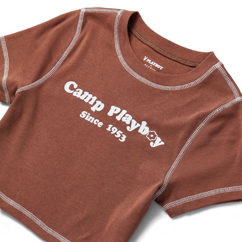 Tank Dama Playboy Camp Clasici Baby Tee Maro | RHCQ-16834