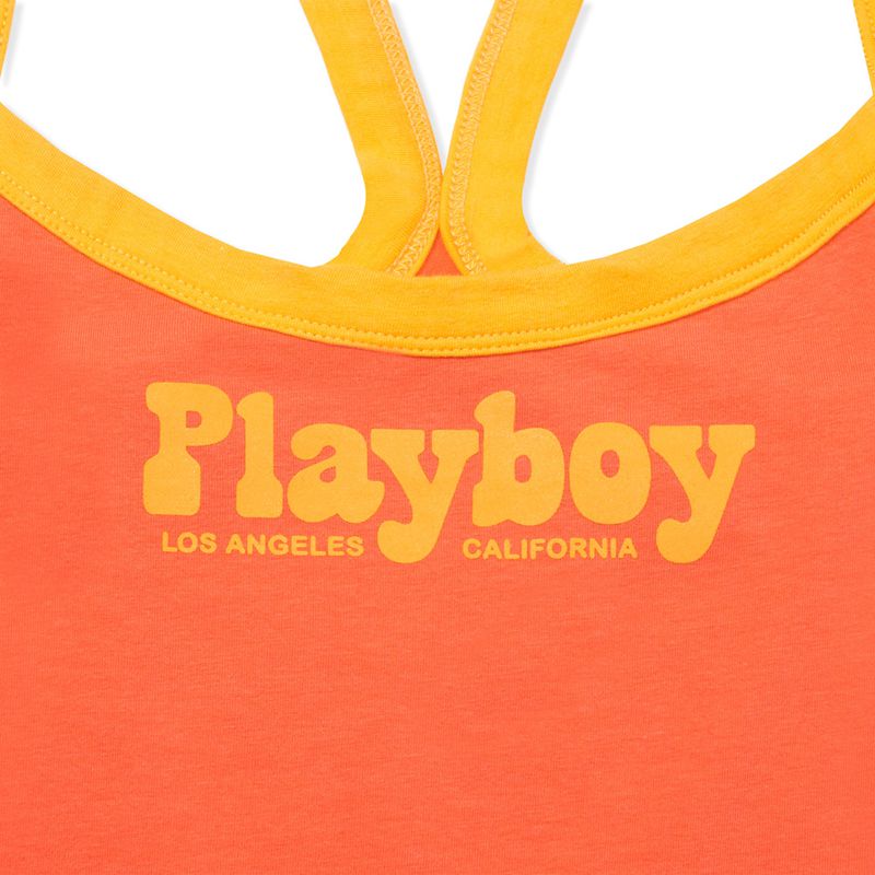 Tank Dama Playboy Racerback Portocalii | LTFN-16475