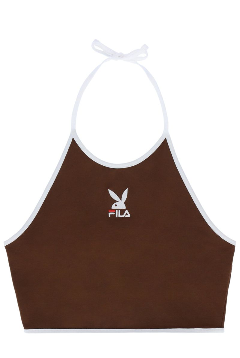 Tank Dama Playboy X Fila Sandra Halter Verzi | YKWL-42901