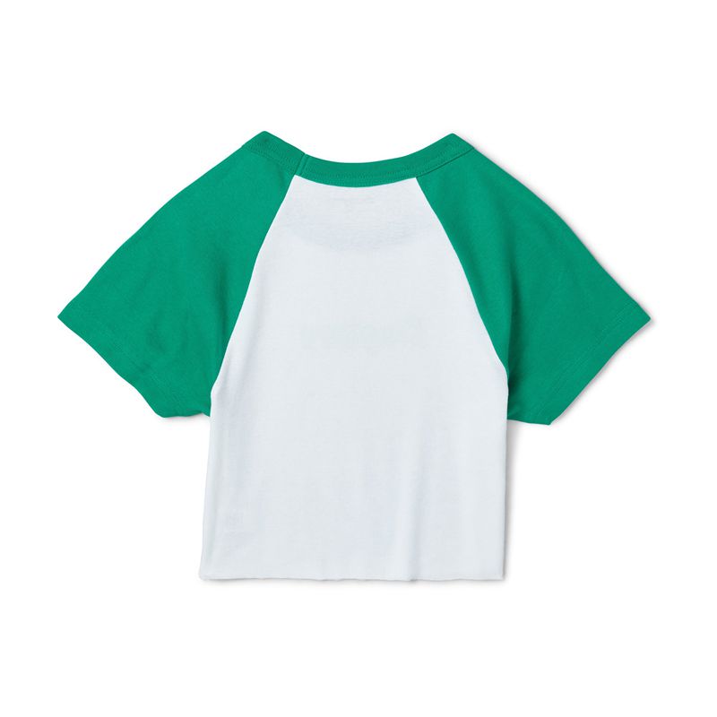 Tricouri Dama Playboy Island Raglan Albi Verzi | TGWJ-98631