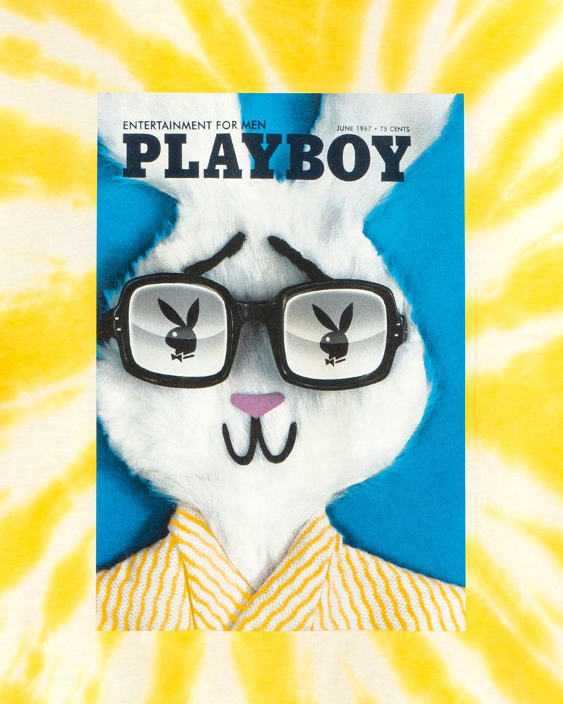 Tricouri Dama Playboy June 1967 Cover Tie-Dye Galbeni | DQPI-95182