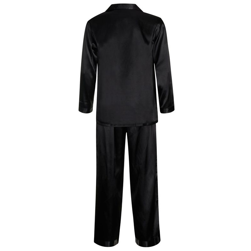 Îmbrăcăminte De Lounge Barbati Playboy Satin Lounge Pajama Set Negrii | BVAG-49017